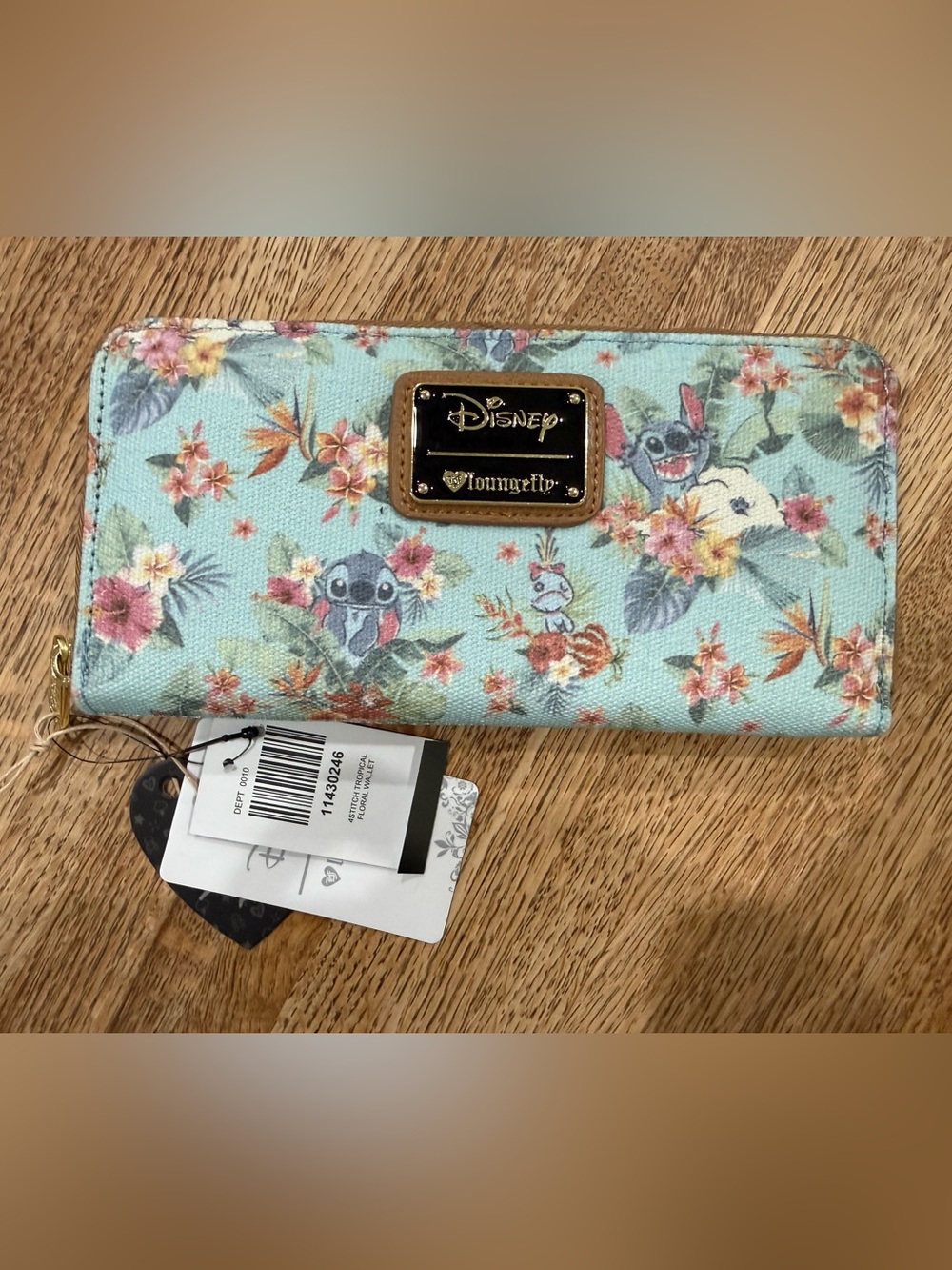 Loungefly Disney Stitch Tropical Floral Zip around Wallet NWT